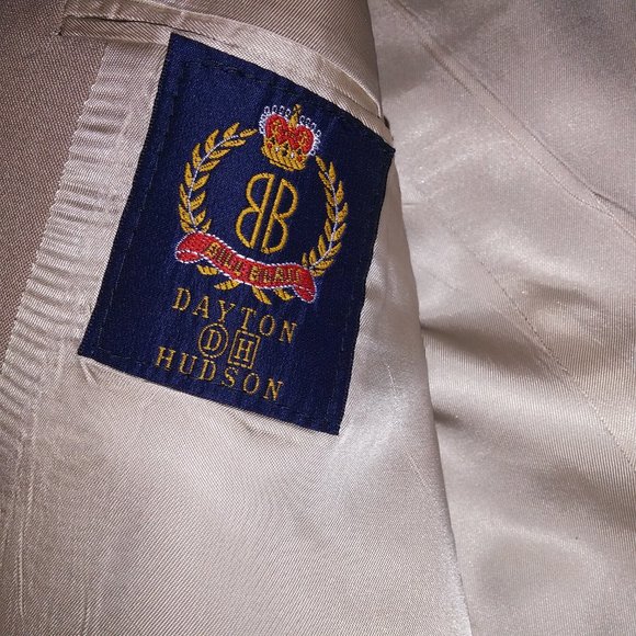 Vintage Dayton Hudson Suit Mens 2 Piece‎ Beige Solid 2 Button Front Long Sleeve - Picture 15 of 16